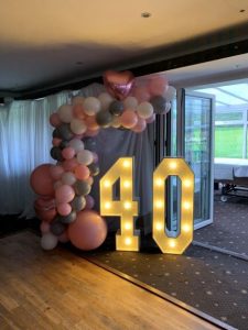 Balloons and light up letters