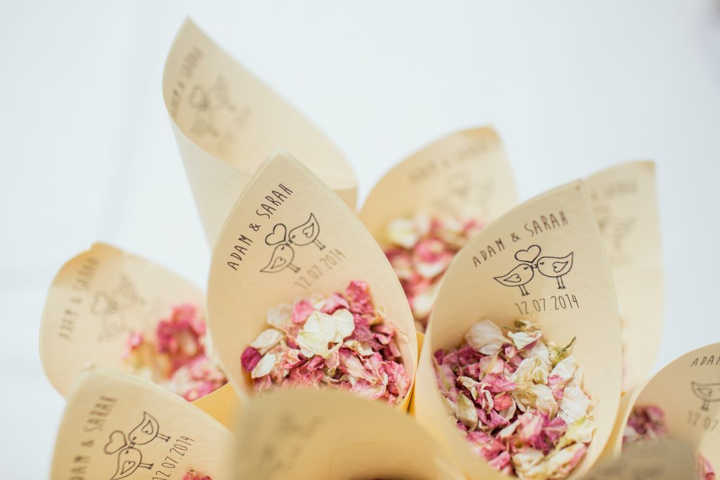 wedding confetti cones printed
